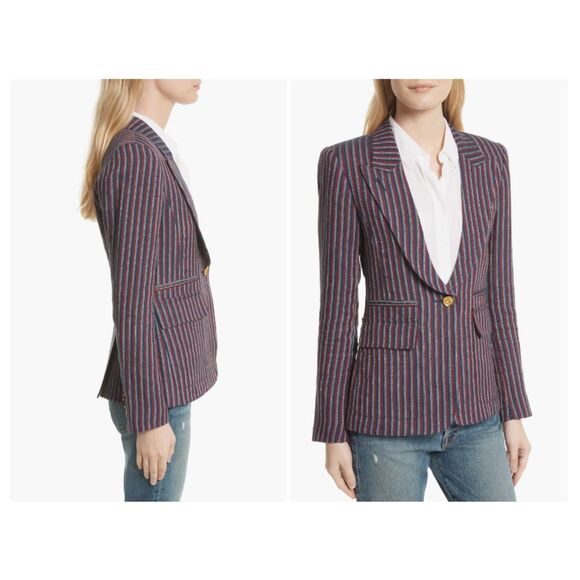 Smythe Women's Stripe Cotton Blazer Size 0
